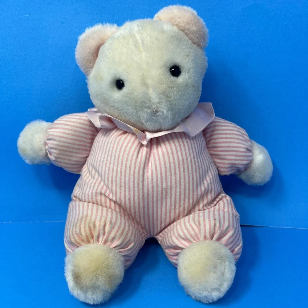 Eden Circus Clown Musical Windup Bear 8 Pink Striped Pajamas‎ Its A Small World